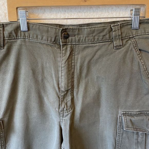 Carhartt Cargo Shorts Mens Sz 40 Relaxed Fit Rugged Cotton Sage‎ Green Button - Picture 6 of 12